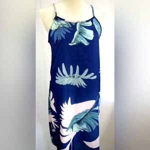 NEW Hount  Blue/Pink/Green Floral Spring Pullover Midi Dress Fully Lined…